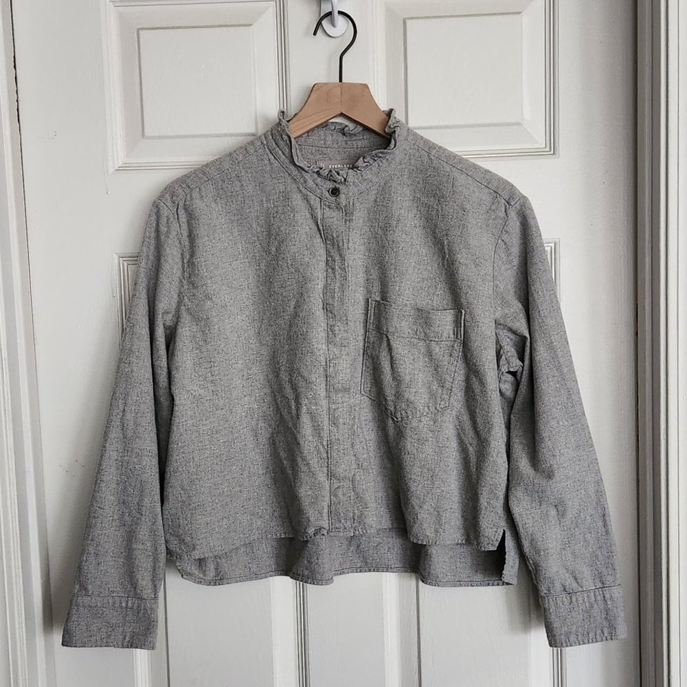 Everlane Organic Cotton Ruffle Flannel Top